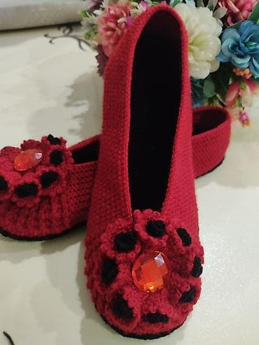 красное: Домашние тапочки, 38.5, Новый, цвет - Красный, Самовывоз — 3