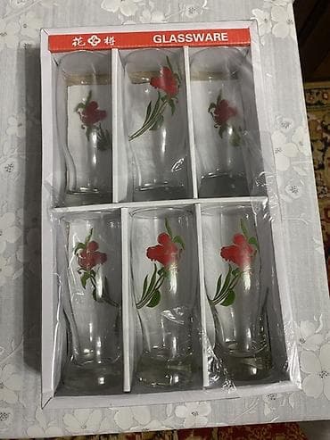 яшик для фрукты: Набор стеклянных стаканов FAJIASI (Glassware), серия «花之搏». - — 2