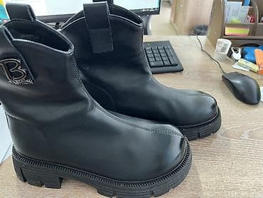 обувь рабочая: Женские ботинки-берцы B Fashion, черные - Материал верха: гладкая — 3