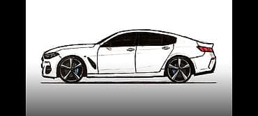 журналы автомобильные: Авторские скетчи автомобилей — набор иллюстраций - Ручная графика — 4