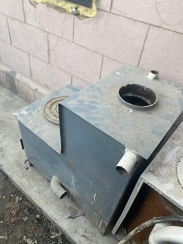 бактар: Печь-«буржуйка» с варочной поверхностью и выносным теплообменником - — 3