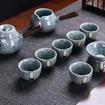 кофеварка турка: Набор для Китайских чайных церемоний. Цвет: Небесно голубой Принт — 2