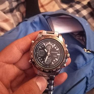 Часы Quamer аналогово-цифровые - Корпус и браслет из металла, браслет