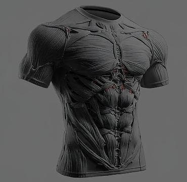 футболки длинным рукавом мужские: Футболка с 3D‑эффектом «Анатомия мышц» - Короткий рукав, круглый — 2