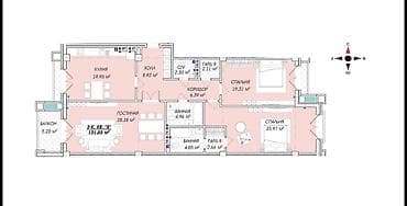 чон: 3 бөлмө, 131 м², Элитка, 4 кабат — 8