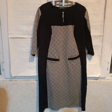 летнее платье в горох: Платье миди в мелкий горошек с длинными рукавами и воротником-стойкой — 3