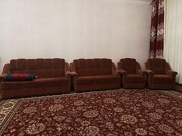 Комплект мягкой мебели, Б/у, Самовывоз, цвет - Коричневый — 1