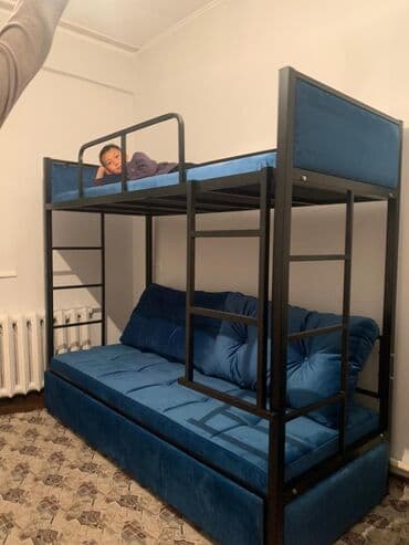 двухъярусный диван кровать трансформер: Кровать двухъярусный Раскладной Кровать Полимерная порошковая — 2