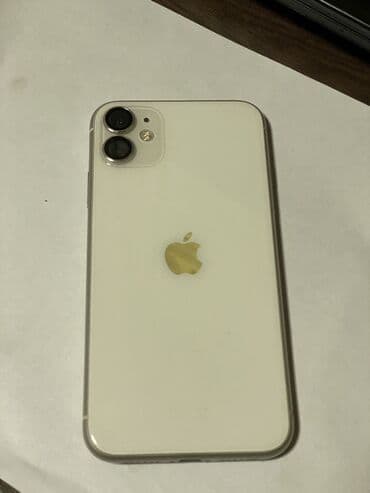 телефоны xiaomi redmi 10 а: IPhone 11, Колдонулган, 128 ГБ, White Titanium, Заряддоочу түзүлүш, Каптама, 77 % — 1