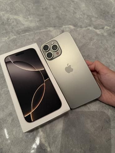 IPhone 16 Pro Max, Б/у, 256 ГБ, Natural Titanium, Коробка, 93 %