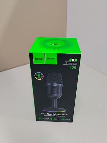 HOCO L25 — настольный USB‑A микрофон с круговой (360°) диаграммой