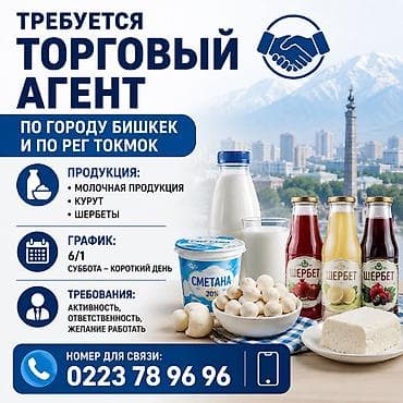 Требуется Торговый агент, График: Шестидневка, Менее года опыта, Карьерный рост, Полный рабочий день