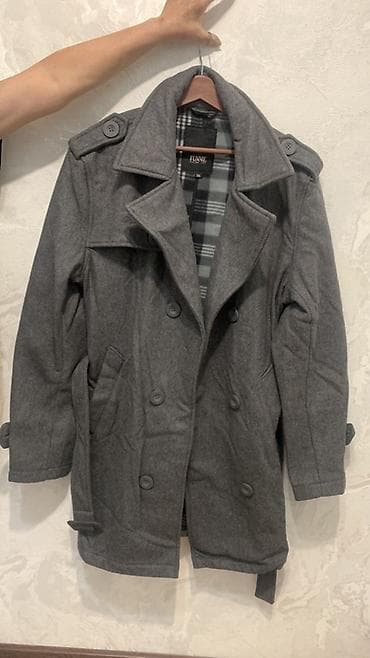 ночные рубашки: Мужское пальто, 2XL, Outerwear, Новый, цвет - Серый, Самовывоз — 1