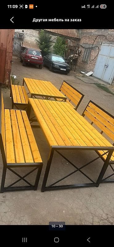 садовый стол: Комплект столов и стульев на заказ, Для ресторанов, кафе, Прямоугольный — 1