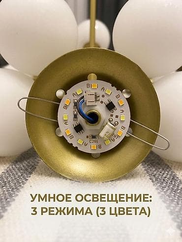 led matrix panel: Дизайнерская потолочная люстра с 6 плафонами - Стиль: современная — 3