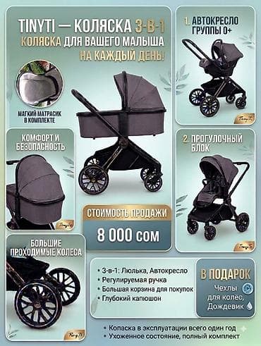 Коляски: TINYTI — коляска 3‑в‑1 для ежедневных прогулок Комплектация и режимы — 1
