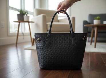 у настоящей женщины должна быть сумка: Стильная женская сумка-тоут черного цвета. - Материал: плотная — 1