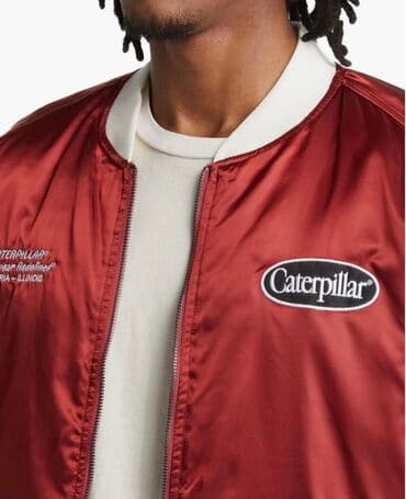 куртки италия: CATERPILLAR. Университетская атласная куртка Illinois. Создайте — 4