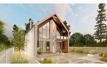 гостинный дом: Современный проект двухэтажного загородного дома с двусветной гостиной — 2