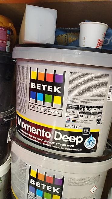 Краска интерьерная BETEK Momento Deep, 15 л - Тип at lalafo.kg Краска интерьерная BETEK Momento Deep, 15 л - Тип