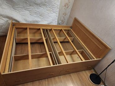 Шкафы: Кровать с подъемным основанием и ящиками для хранения - Материал — 2