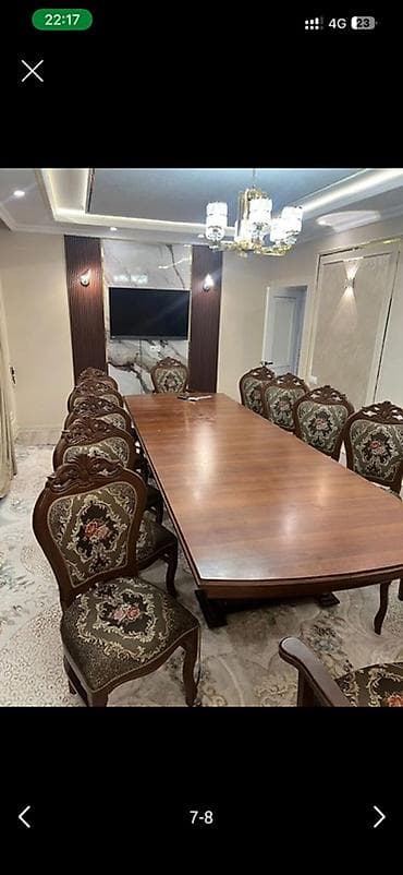 дачные столы и стулья: Стол и стул для зала, Б/у, В рассрочку, цвет - Коричневый — 9