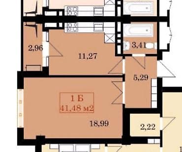 Недвижимость: 1 комната, 41 м², Элитка, 7 этаж, Готовая ПСО (под самоотделку) — 3
