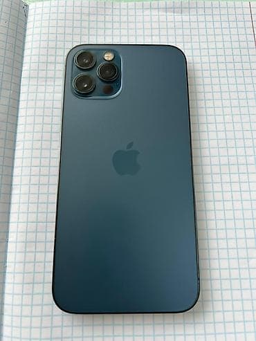 sony playstation 5 бишкек цена: IPhone 12 Pro, Колдонулган, 256 ГБ, Pacific Blue, Каптама, 85 % — 2