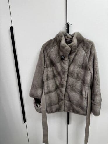 купить зимнюю мужскую обувь в бишкеке: Шуба из норки, цвет серый графит. - Классический укороченный силуэт — 6