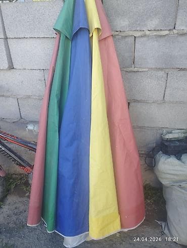 бассейн пластик: Яркий пляжный/садовый зонт - Купол из разноцветных секций: зеленая — 1