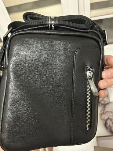 купить мужской клатч из натуральной кожи ручной работы: Барсетка, Материал: Натуральная кожа, Застежка на молнии, Оригинал, Регулируемый ремень, Новый — 9