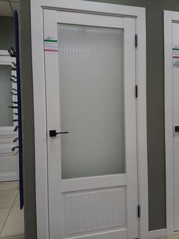 двери мешкомнатный: Межкомнатная дверь со стеклом, МДФ, Окрашенная, Российская, цвет - Белый, 2000 * x 60 см, Новый — 11