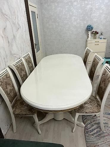 dinner table: Стол и стул для зала, цвет - Бежевый — 7