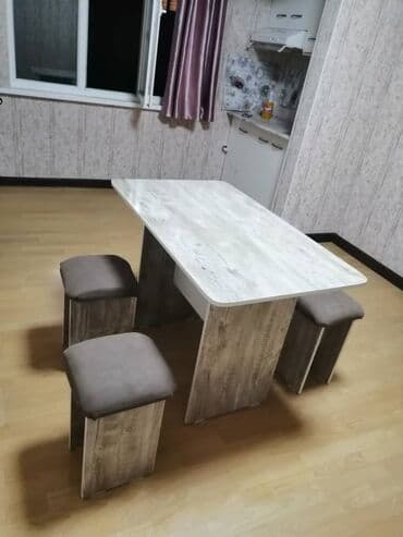 купить бу кухонный стол и стулья: Ашкана үстөлү жана отургуч, Жаңы — 1