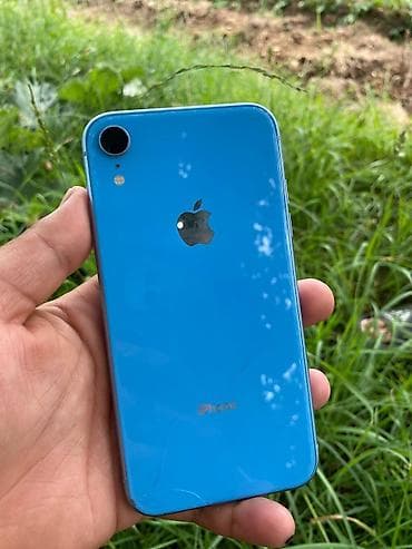IPhone Xr, 64 ГБ, Синий, Зарядное устройство, Защитное стекло, Чехол, 77 % — 1
