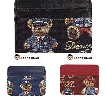 Карточница DANNYBEAR с жаккардовым принтом мишек - Компактный формат