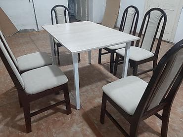 столы и стулья в гостиную: Кухонный стол и стул, цвет - Белый — 2