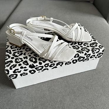 Босоножки, сандалии, шлепанцы: Босоножки белые Le Scarpe 36 размер. Стильные летние белые босоножки — 5