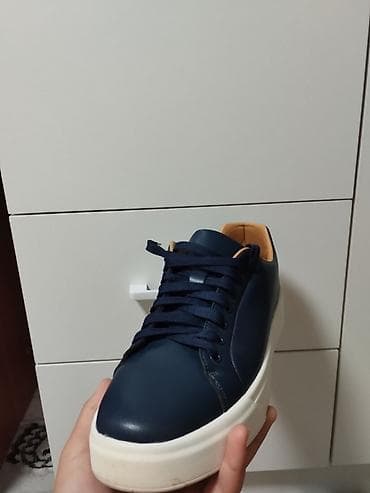 zara кеды: Мужские кеды ZARA Б/У минималистичного дизайна - Цвет: темно-синий — 2