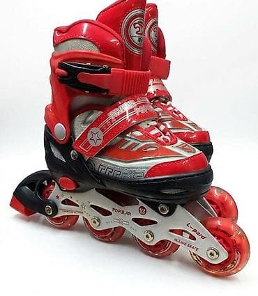 nike react: Роликовые коньки L-pard (In-line Skate) — красно‑серые, 4‑колёсные — 1