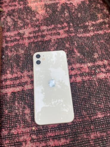 32 дюйм: IPhone 11, Колдонулган, 128 ГБ, Ак, Заряддоочу түзүлүш, Коргоочу айнек, Каптама, 77 % — 1
