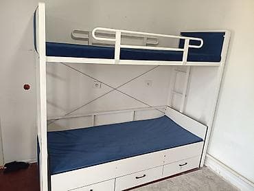 bunk bed: Двухъярусная кровать с матрасами и выдвижными ящиками для хранения — 3