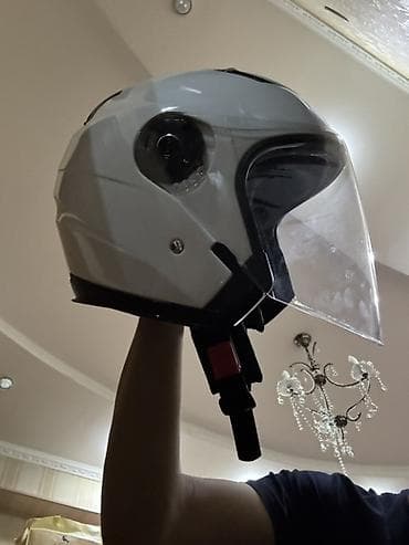 кросс шлем: Мотошлем открытого типа (open-face) Jackal, белый Новый даже не — 1