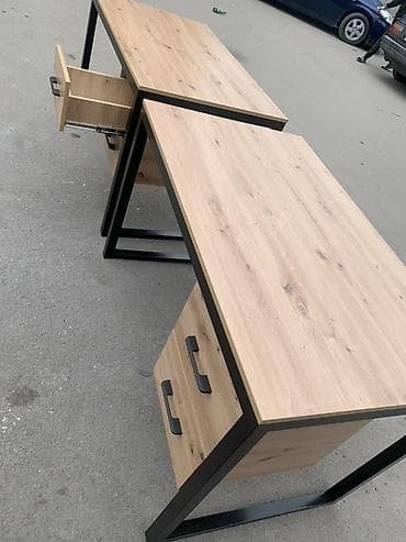 Офисные столы: Офисный стол, Новый, Нерегулируемый, цвет - Черный, Прямоугольный, ЛДСП, Самовывоз, Платная доставка — 5