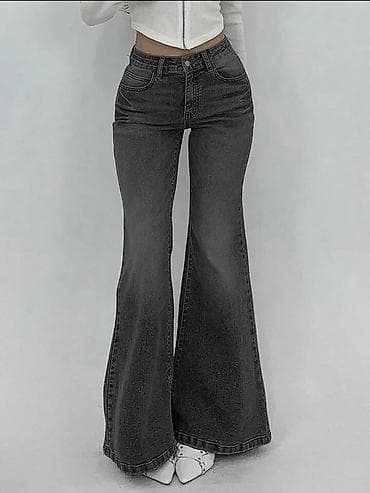 slim patch: Джинсы, Клеш, DKNY, Средняя талия, С бахромой, S — 1