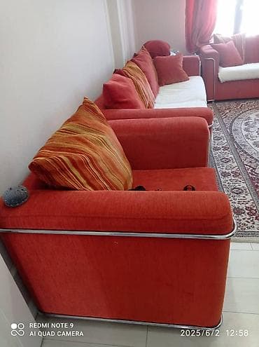 диван версаль: Комплект мягкой мебели, Б/у, цвет - Оранжевый — 6