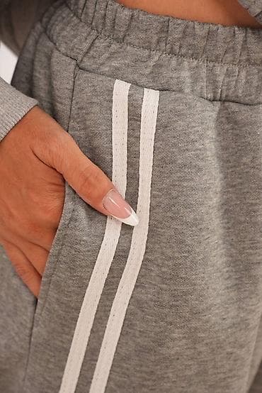 спорт клуб: Спортивный костюм женский, серый меланж - Комплект из двух предметов — 8