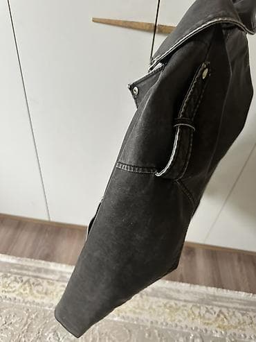 кожынный куртка: Косуха Histovv via, графитовый цвет с эффектом выцветшей кожи. - — 1