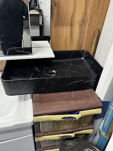 Раковины для ванной: Раковина для ванной, Особенности: Мраморные прожилки, Материал: Искусственный камень — 1