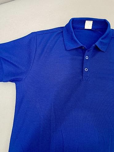🔥 синее поло Muscle Fit из Кореи / Размер XL (3XL) / Отлично сидит по — 3